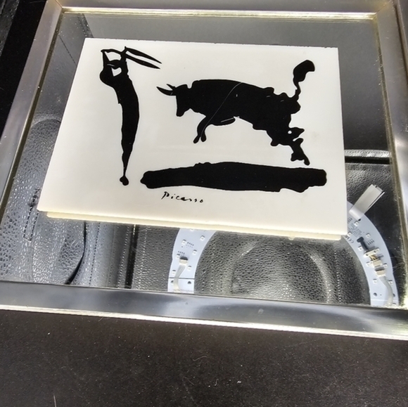 Vintage mirror art with signed Picasso serigraphs on tiles - Picture 8 of 14